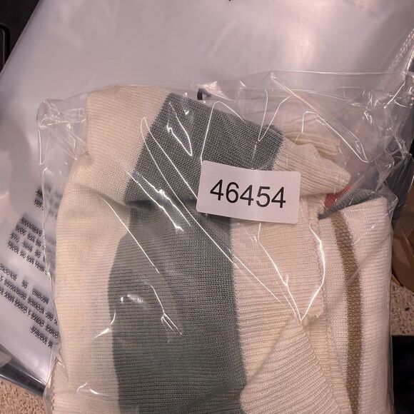 New Alfred Dunner Cardigan Women PS Petite White Striped Button Up V-Neck - Picture 8 of 8